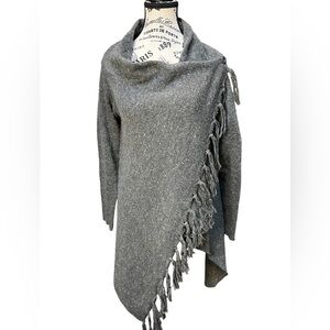 Heather Grey Boho Wrap Sweater